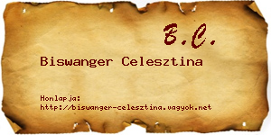 Biswanger Celesztina névjegykártya